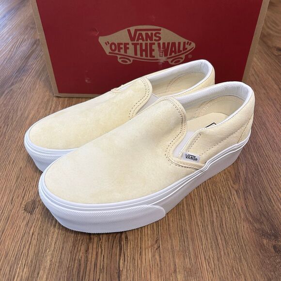 VANS leather platform stackform slip on shoes sneakers women’s 7 new in box - Picture 1 of 8